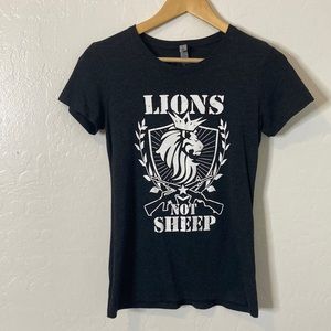 Lions not sheep super soft Tshirt dark gray size small